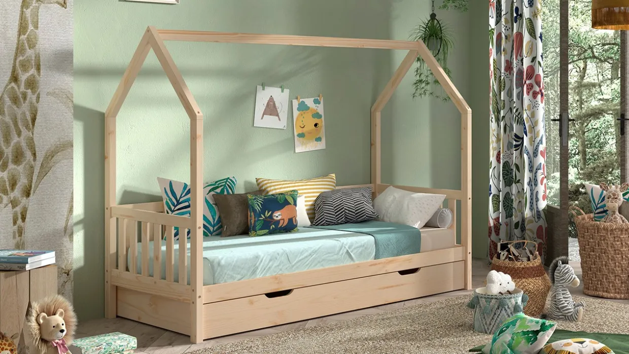 Bed Cabane met hekje en slaaplade