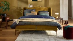 Bed Element Vivid met gestoffeerde matrassen en Cool Motion topper