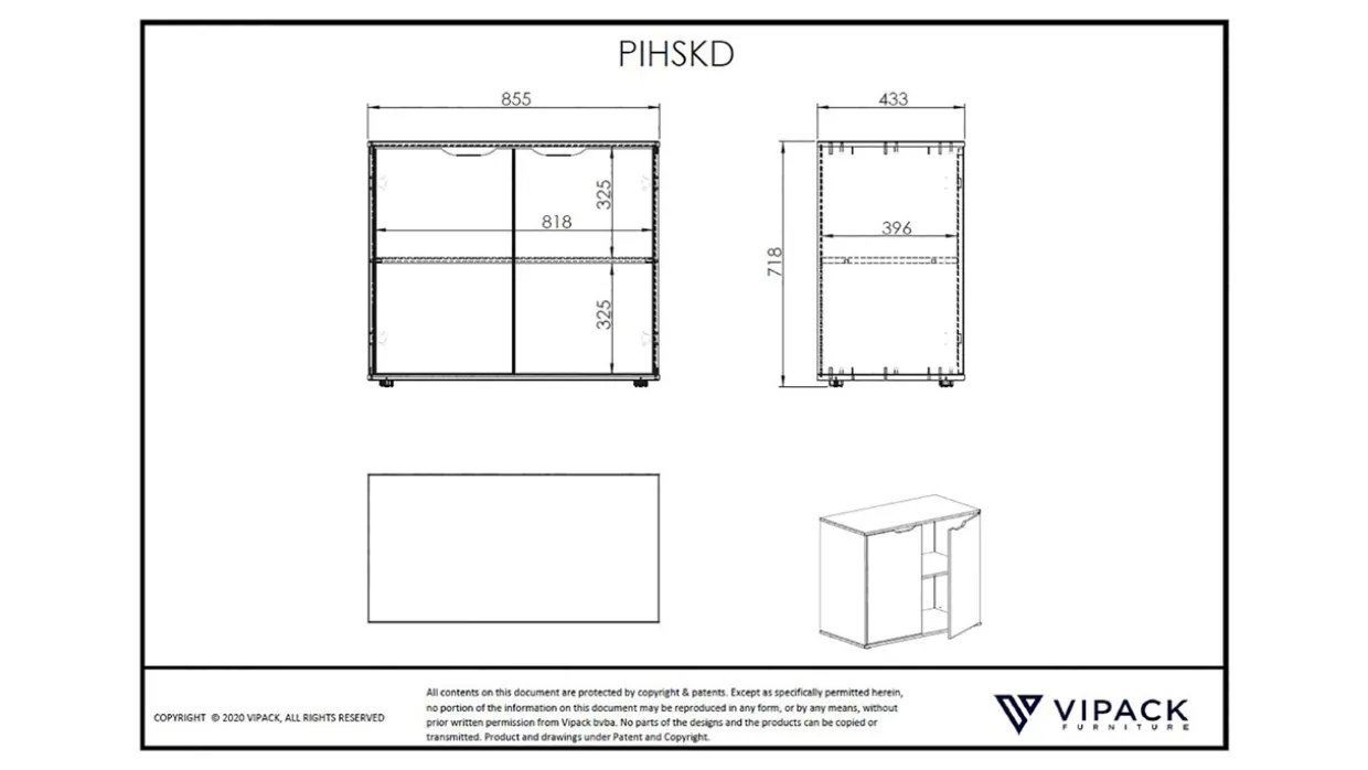 Commode 2 deuren Pino/Scott