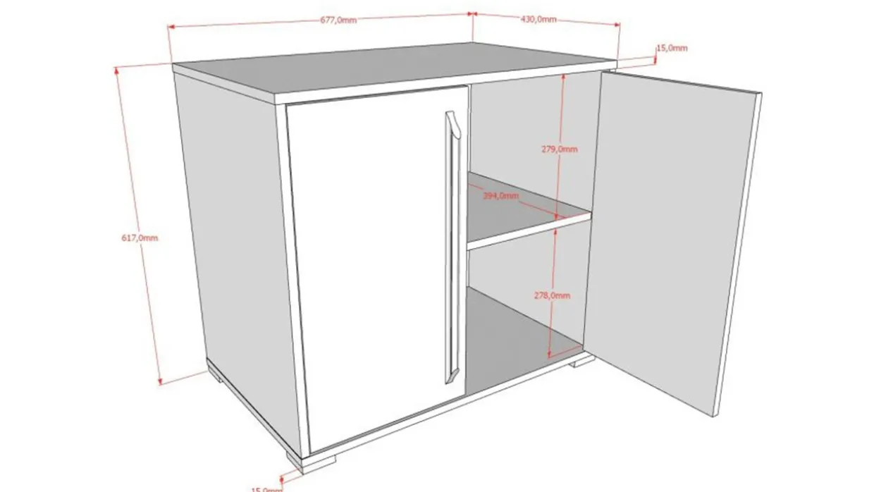 Commode 2 deuren voor halfhoogslaper Sam