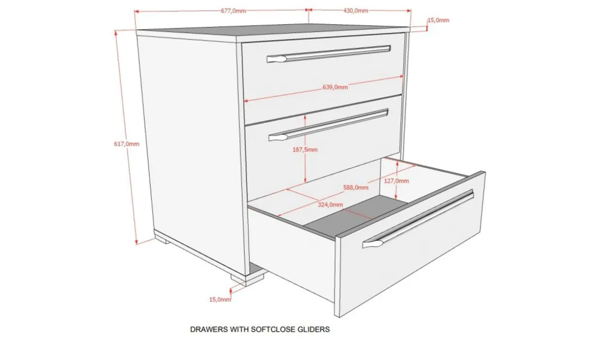 Commode Sam met 3 laden