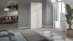 Draaideurkast Compact met laden en houten deuren