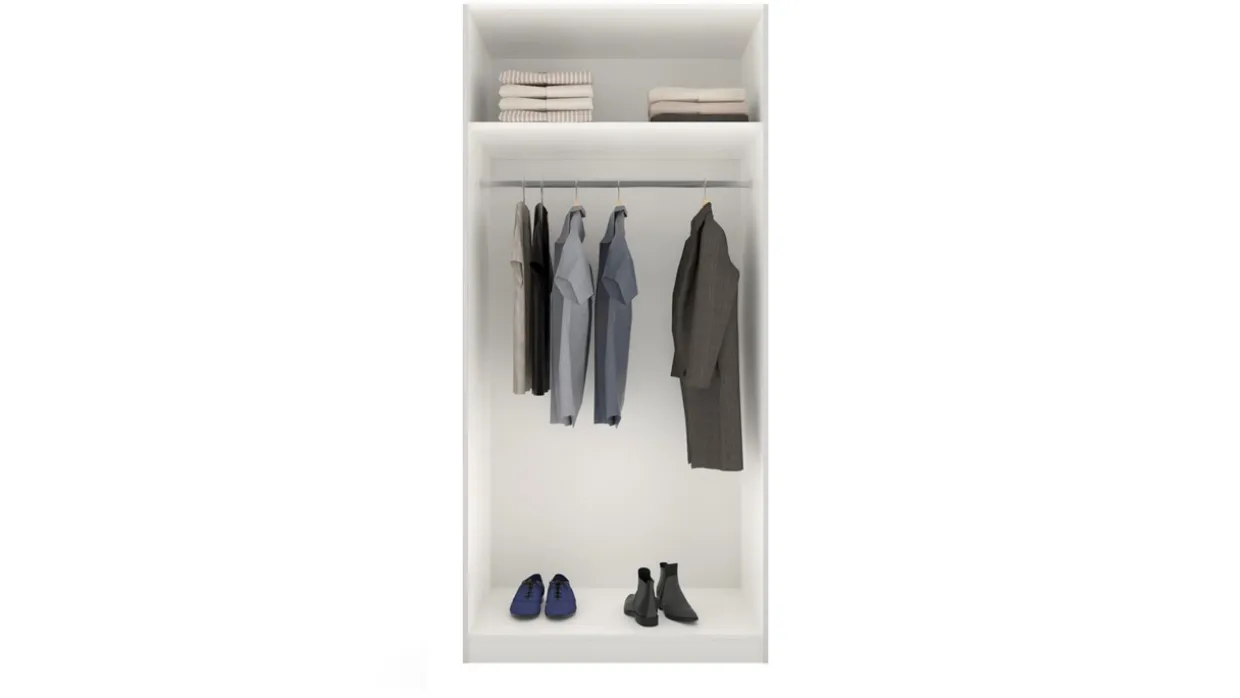 Draaideurkast Compact met hout- en spiegeldeuren