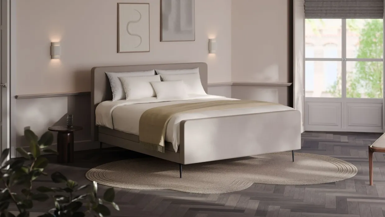 Elektrische boxspring Glade - Natural linen