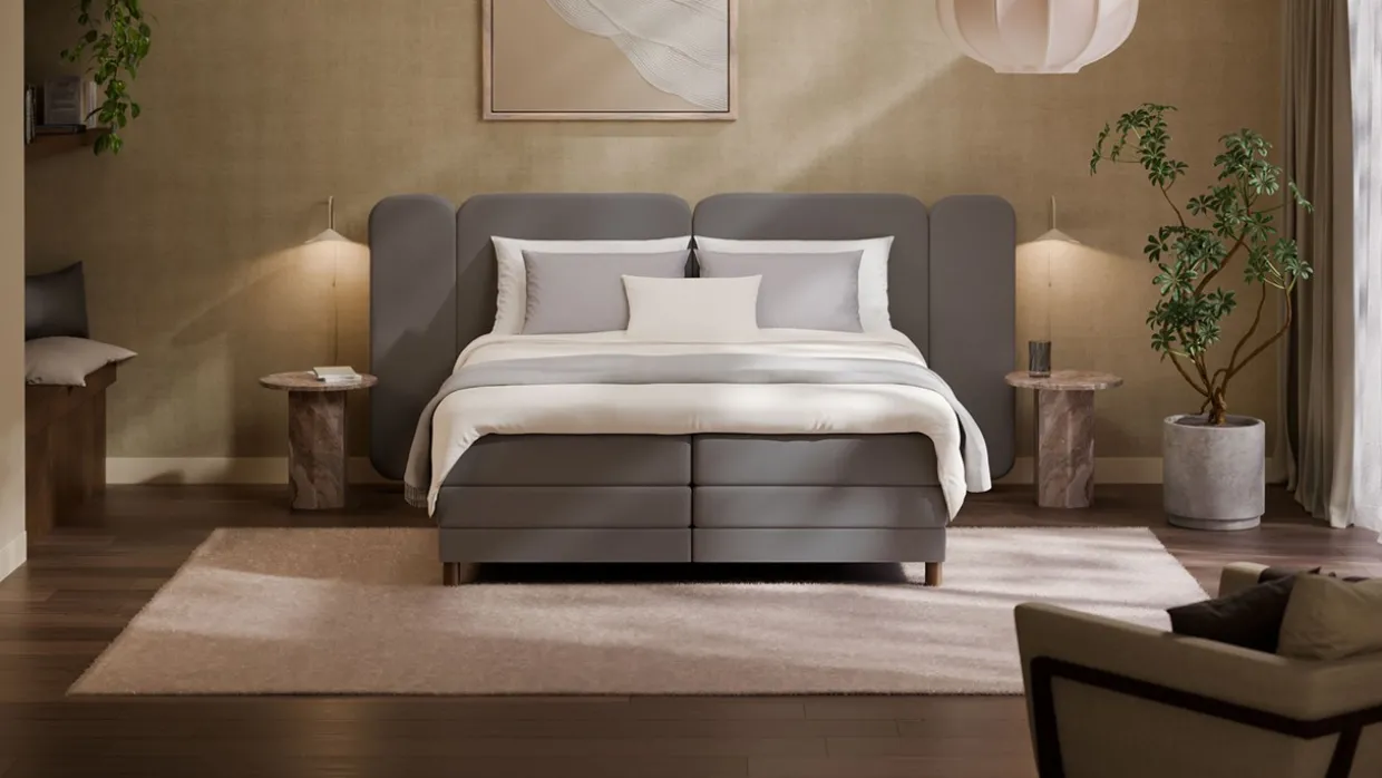 Elektrische boxspring Ridge - Wool look