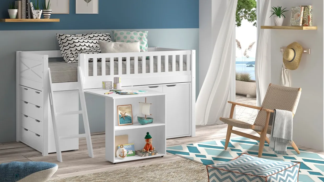 Halfhoogslaper Scott met bureau en 2 commodes