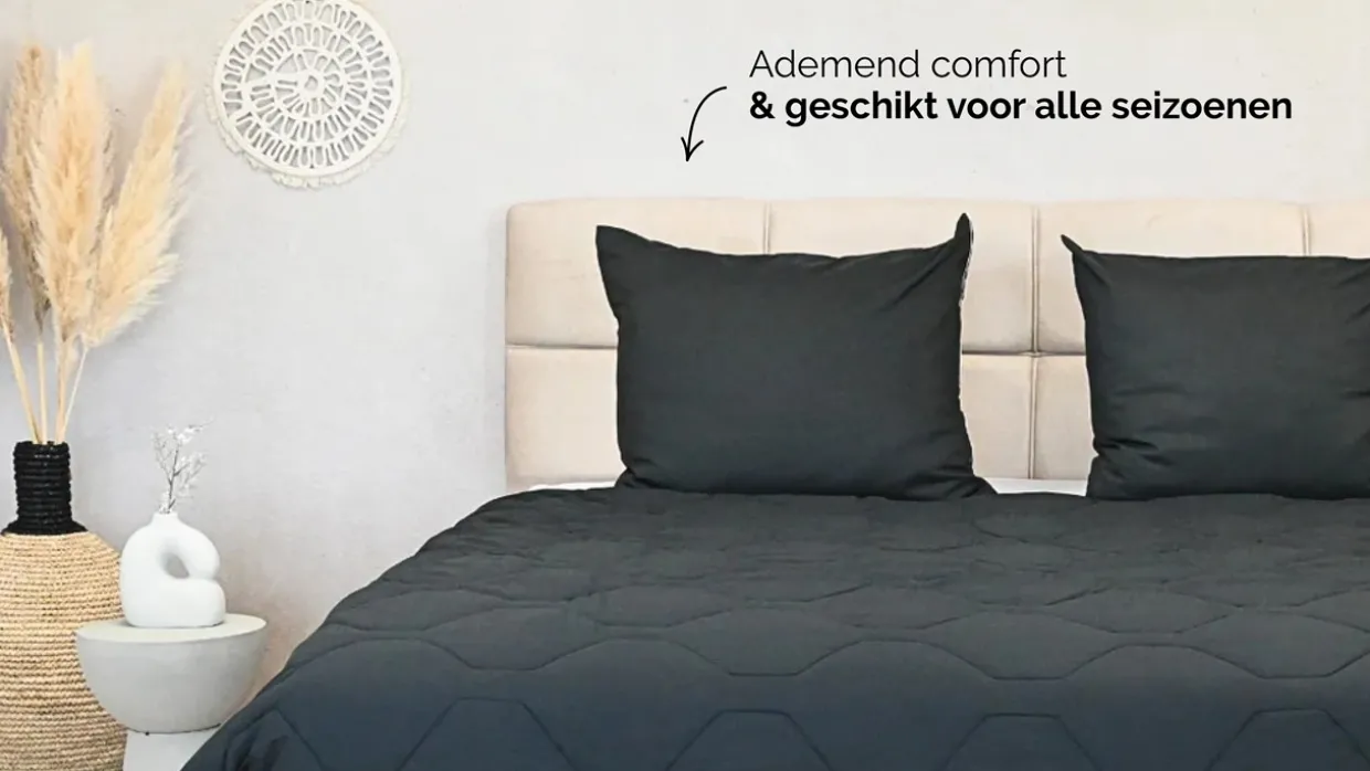 HappyBed Black - dekbed zonder overtrek