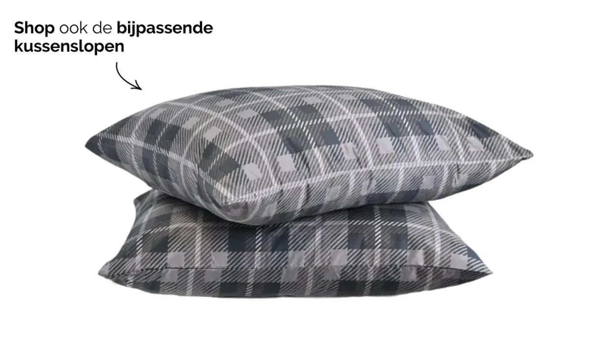 HappyBed Grey Tartan - dekbed zonder overtrek