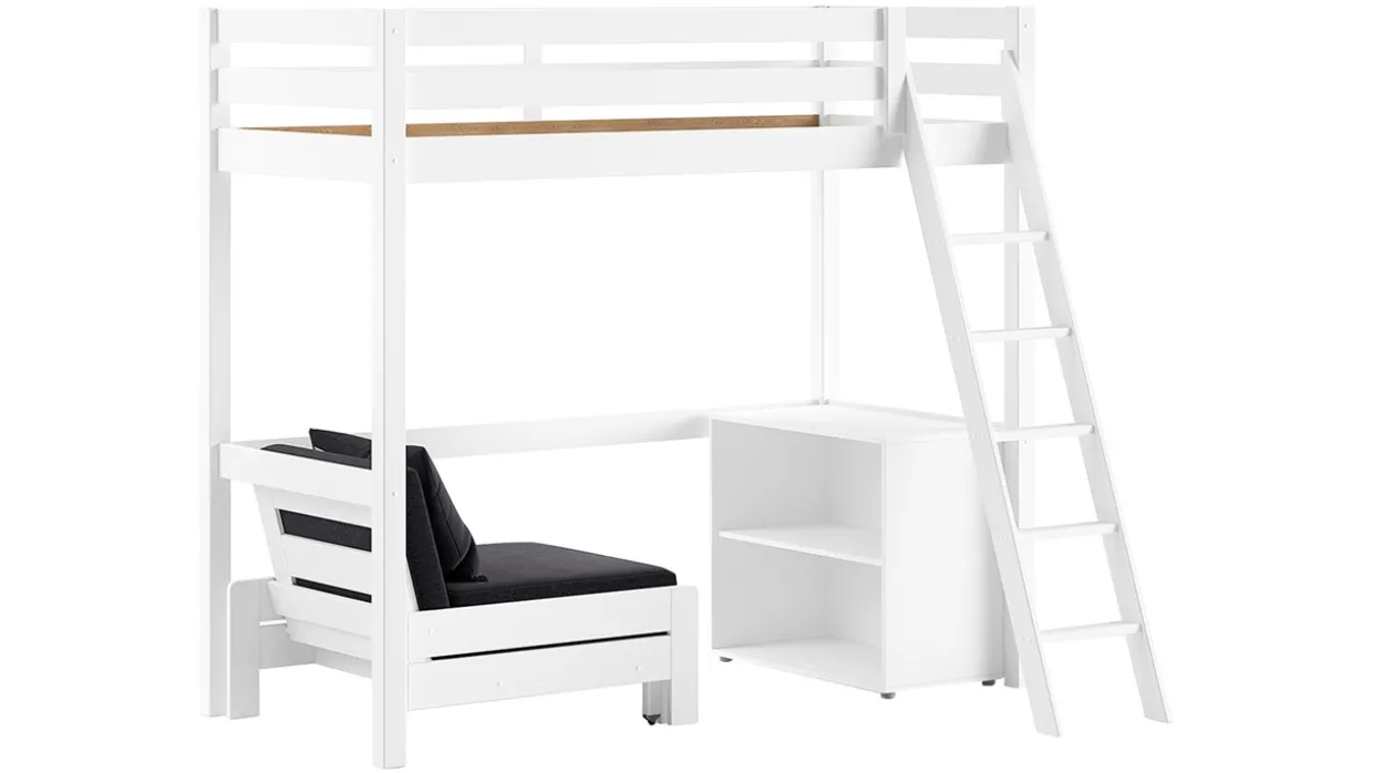 Hoogslaper Pino mezzanine met boekenkast
