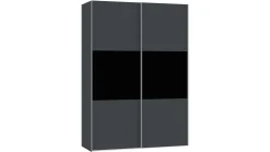 Schuifdeurkast Kixx met hout- en glaspanelen