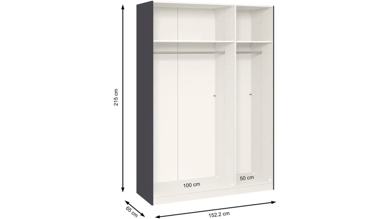 Schuifdeurkast Kixx met hout- en glaspanelen